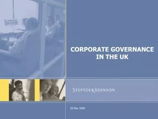 CORPORATE GOVERNANCE IN THE UK