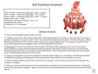 Red Teardrop Ornament