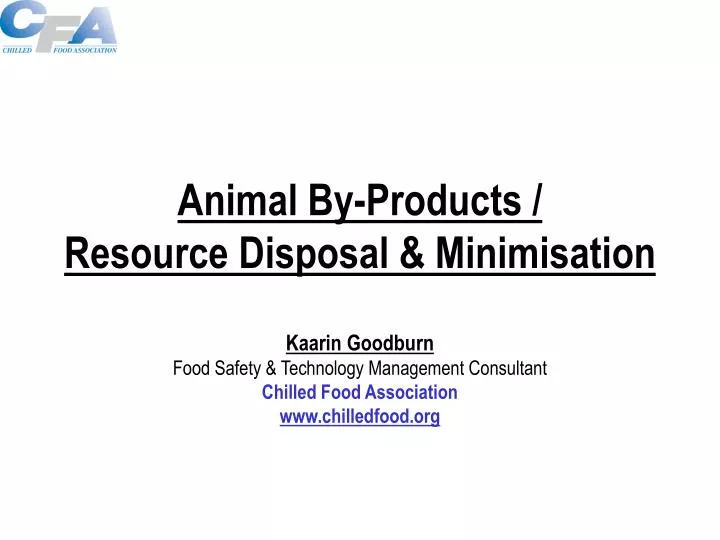 animal by products resource disposal minimisation