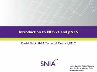Introduction to NFS v4 and pNFS