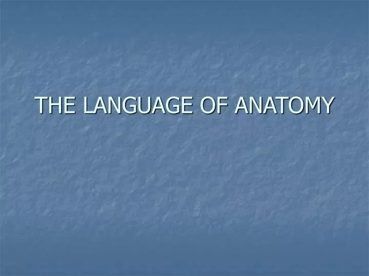 the language of anatomy