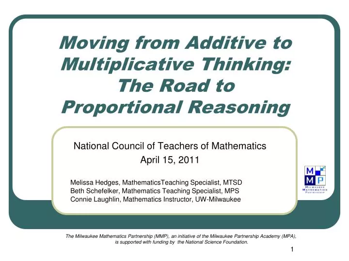 moving from additive to multiplicative thinking the road to proportional reasoning