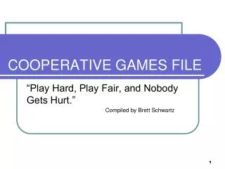 COOPERATIVE GAMES FILE