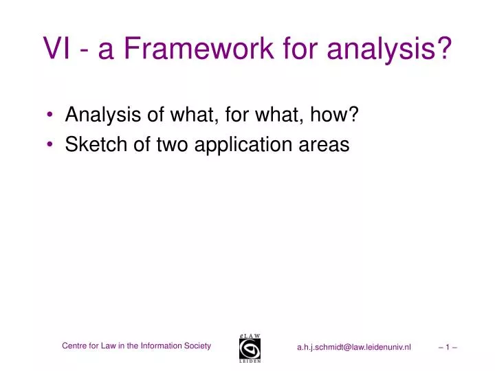 vi a framework for analysis
