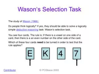 Wason‘s Selection Task