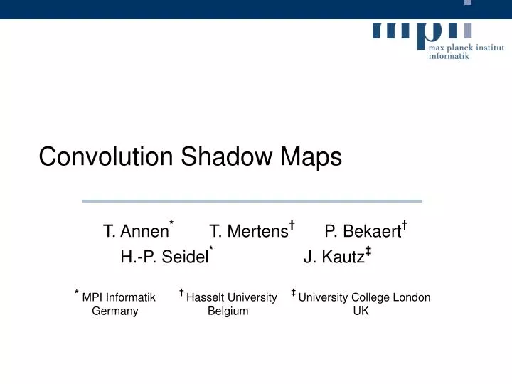 convolution shadow maps