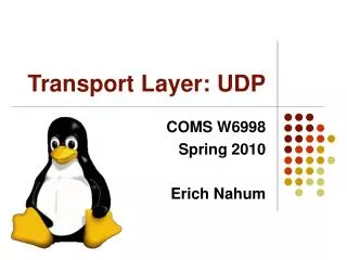 Transport Layer: UDP