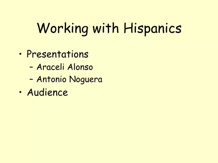 working with hispanics