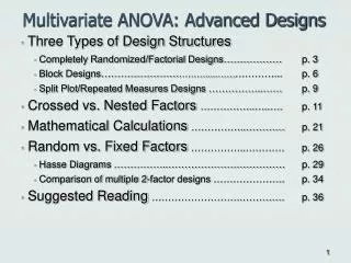 Multivariate ANOVA: Advanced Designs