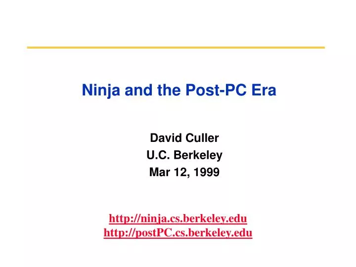 ninja and the post pc era