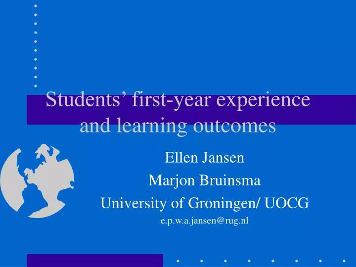 students first year experience and learning outcomes