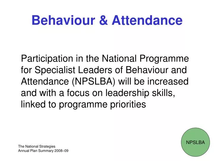 behaviour attendance