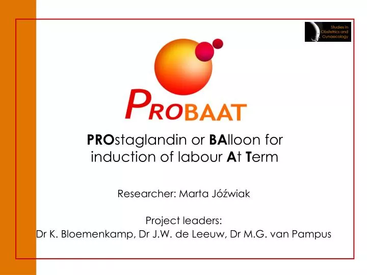 pro staglandin or ba lloon for induction of labour a t t erm