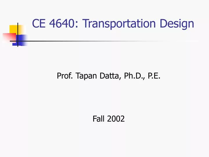 ce 4640 transportation design