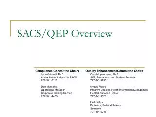 SACS/QEP Overview