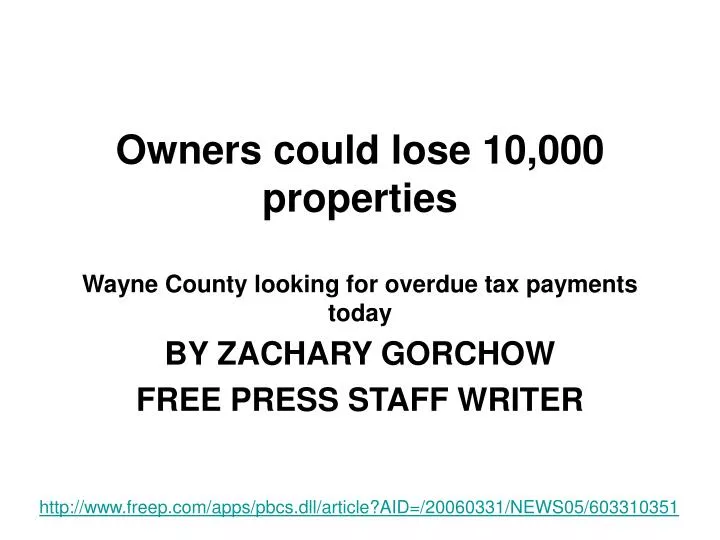 owners could lose 10 000 properties wayne county looking for overdue tax payments today