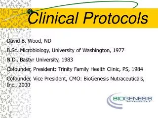 Clinical Protocols