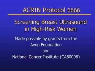 Screening Breast Ultrasound in High-Risk Women