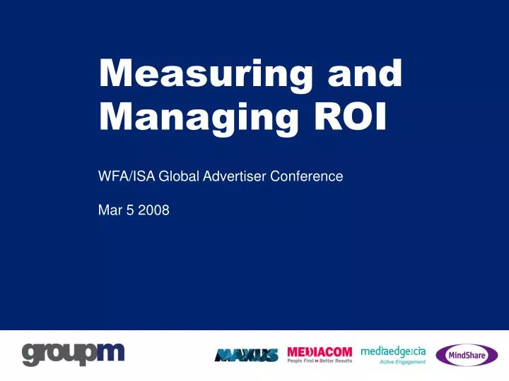 measuring and managing roi