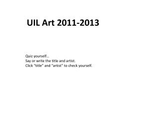 Quiz yourself… Say or write the title and artist. Click “title” and “artist” to check yourself.