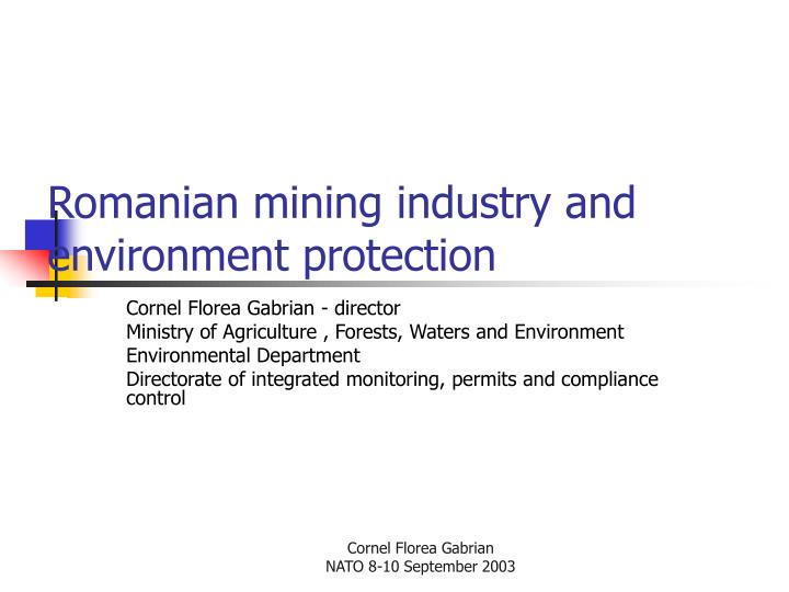 romanian mining industry and environment protection