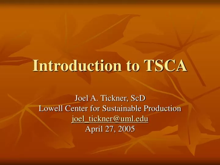 introduction to tsca