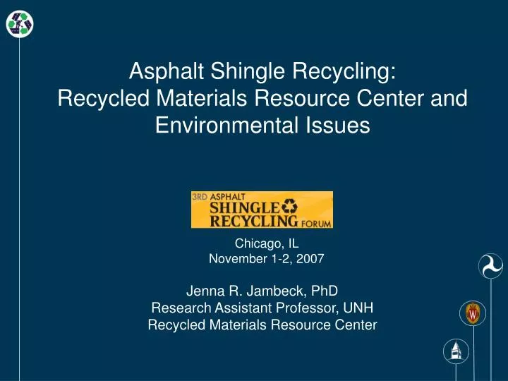 asphalt shingle recycling recycled materials resource center and environmental issues
