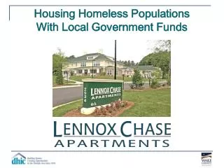 Housing Homeless Populations With Local Government Funds