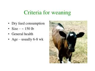 Criteria for weaning