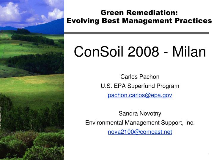 green remediation evolving best management practices