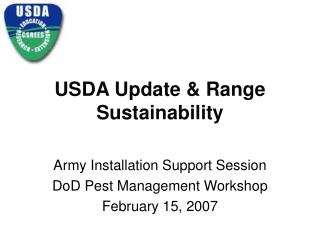 USDA Update &amp; Range Sustainability