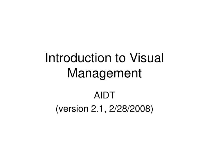 introduction to visual management