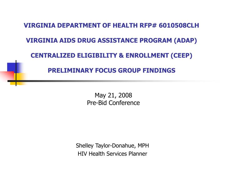 shelley taylor donahue mph hiv health services planner
