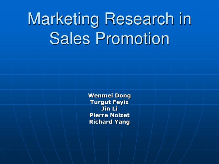 marketing research in sales promotion