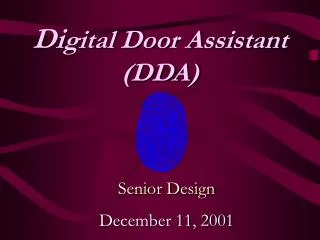 Di gital Door Assistant (DDA)