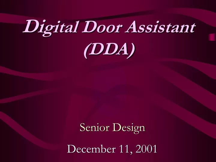 di gital door assistant dda