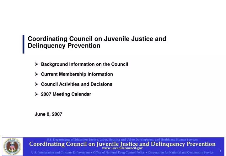 coordinating council on juvenile justice and delinquency prevention