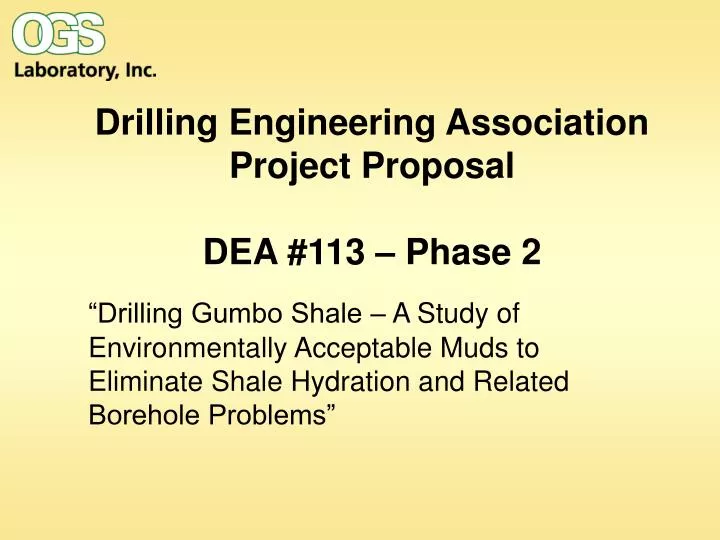 drilling engineering association project proposal dea 113 phase 2