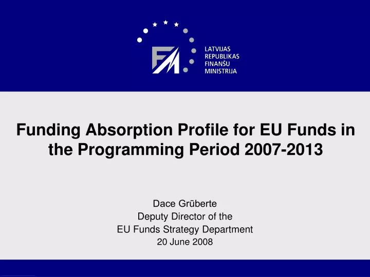funding absorption profile for eu funds in the programming period 2007 2013