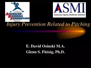 Injury Prevention Related to Pitching