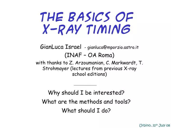 the basics of x ray timing
