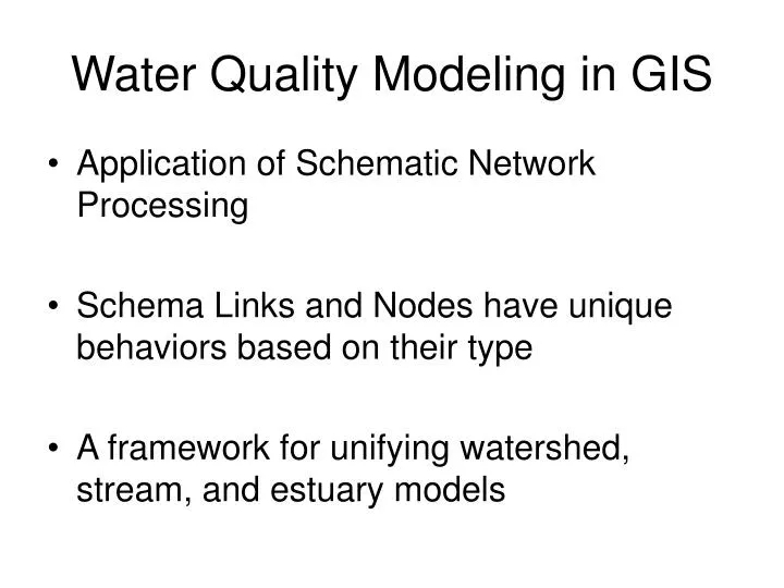 water quality modeling in gis