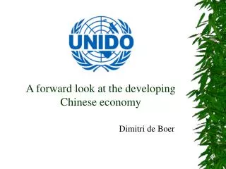 A forward look at the developing Chinese economy