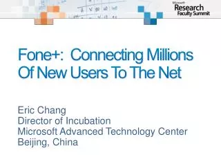 Fone +: Connecting Millions Of New Users To The Net