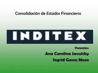 Consolidación de Estados Financieros “GRUPO INDITEX”