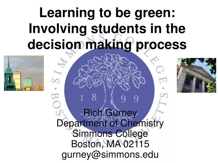 learning to be green involving students in the decision making process