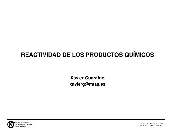 reactividad de los productos qu micos