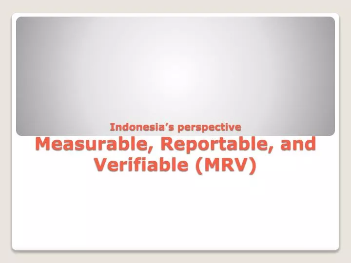 indonesia s perspective measurable reportable and verifiable mrv