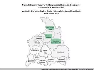 Unterstützungssystem/Fortbildungsmöglichkeiten im Bereich der Anlaufstelle Schwäbisch Hall