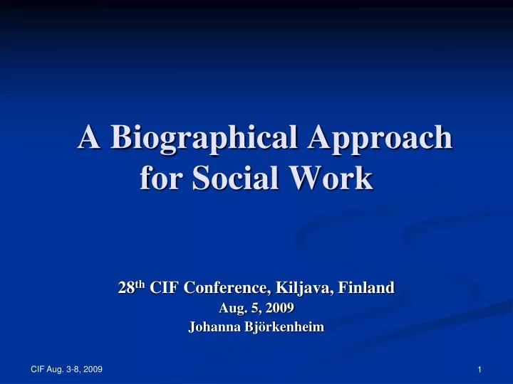 a biographical approach for social work